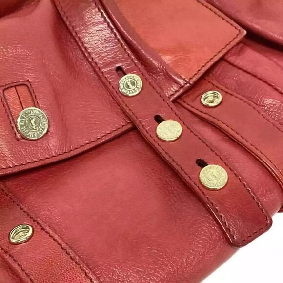 Auth YvesSaintLaurent rivegauche (YSL) Mombasa 130157 Red Leather Handbag - Picture 4 of 16